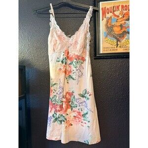 Flora Nikrooz Floral Lace Slip Nightgown L